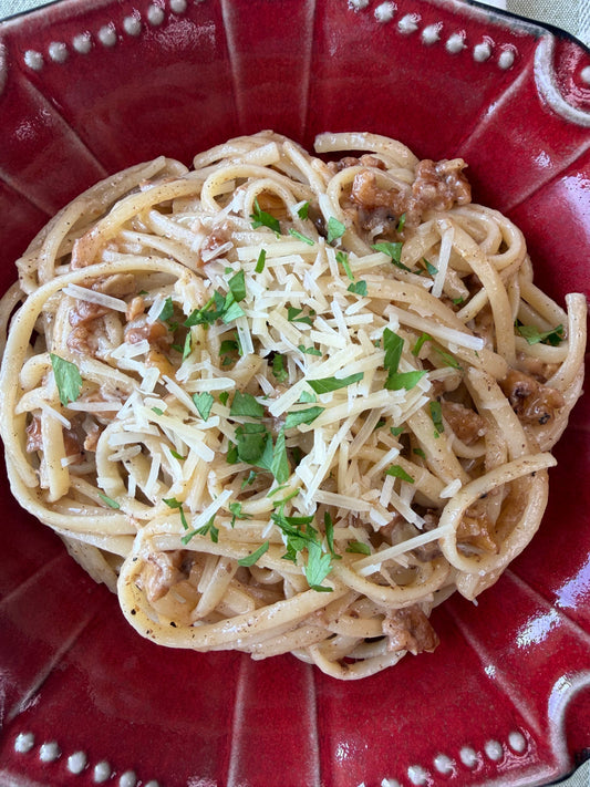 Browned Butter Linguine with Walnuts